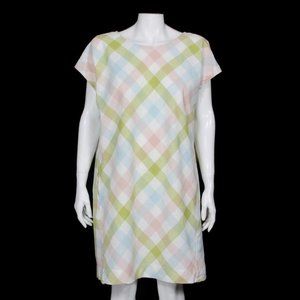 Peyton Parker Dress XL Green Pink Pastel Gingham  Check Country Garden sz XL 831